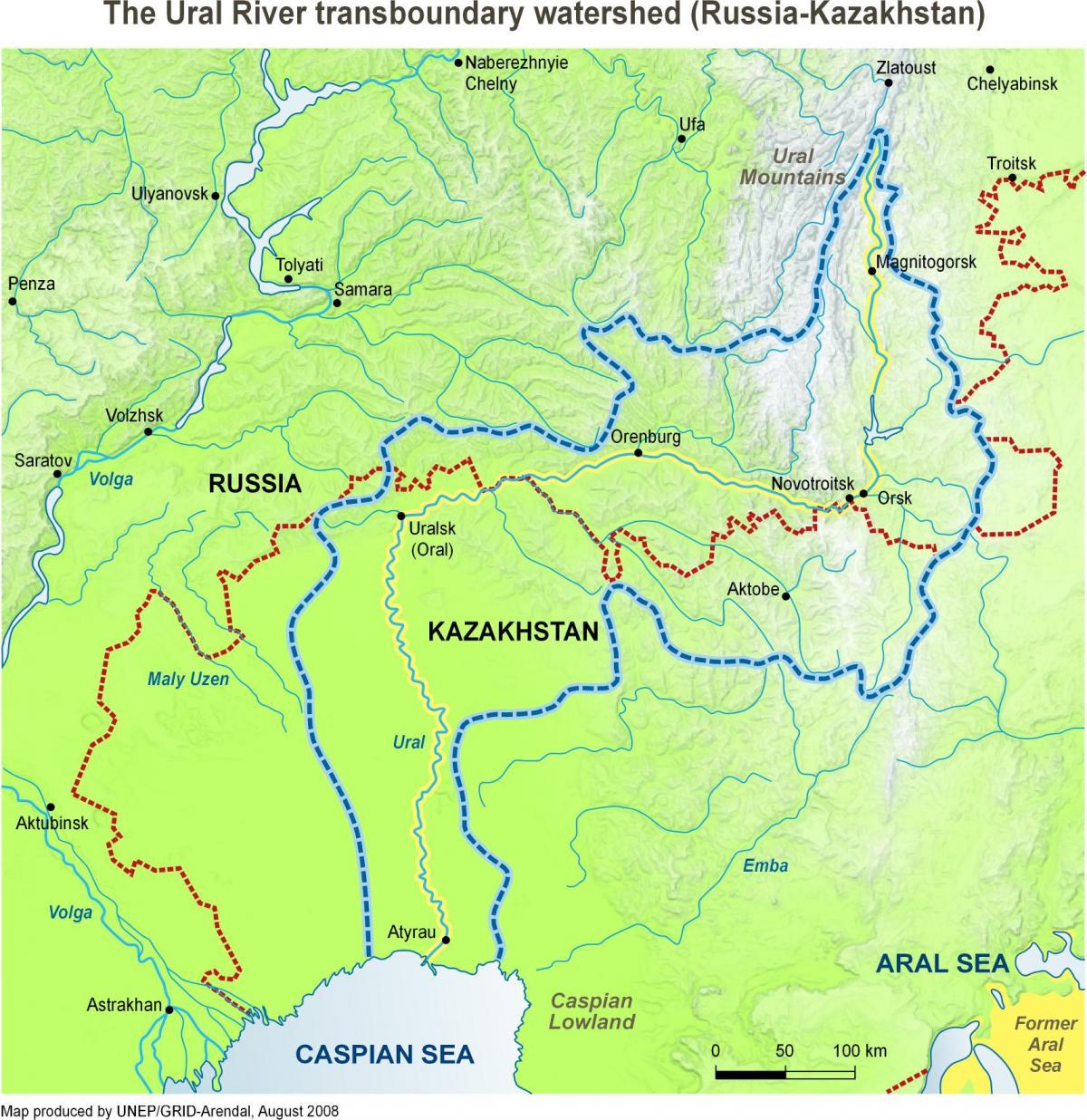карта реке Казахстана 