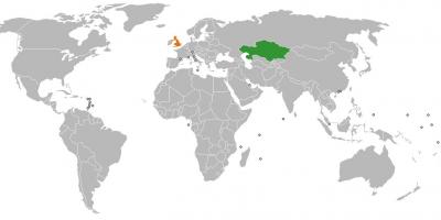 Локација Казахстана на мапи света