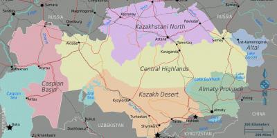 Мапа региона Казахстана