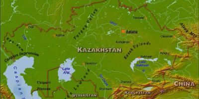 Карта Казахстана физичка