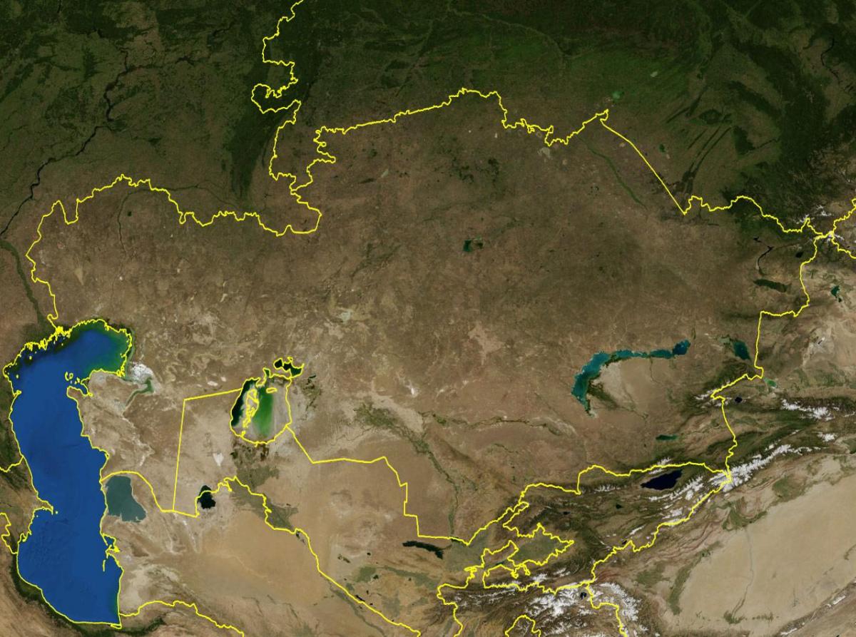 карта Казахстана топографске
